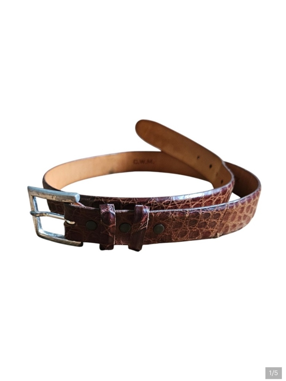 Astor & Black Louisana Select Wild Alligator Belt Mens 37